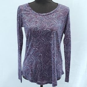 NWT Lucky Brand Women's Purple Paisley Lon…